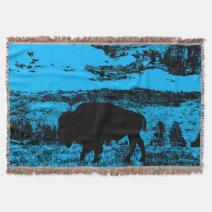 Mitternacht Buffalo - Plains Bison Throw Blanket Decke