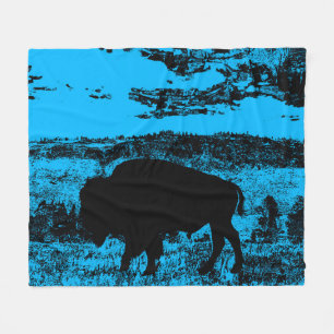 Mitternacht Buffalo - Plains Bison Throw Blanket Fleecedecke