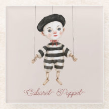 Mitternacht Cabaret Schwarz Weiß Puppe Barett