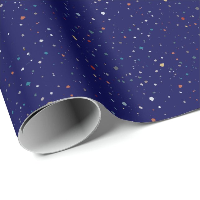 Mitternacht Confetti Spritzer Gift Wrap Geschenkpapier (Rolleneckpunkt)