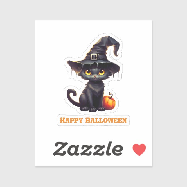 Mitternacht das witzige Schwarze KatzenHalloween Aufkleber (Blatt)
