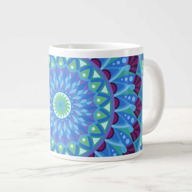 Mitternacht Dreams Mandala Jumbo-Tasse (Vorderseite Rechts)