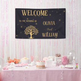 Mitternacht Elegance: Dunkle blaue Hochzeit Banner