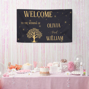 Mitternacht Elegance: Dunkle blaue Hochzeit Banner