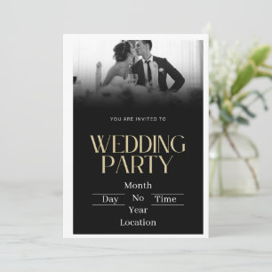 Mitternacht Elegance Wedding Einladung