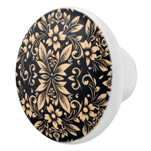 Mitternacht-Eleganz-Damaskus-Keramikknopf Keramikknauf
