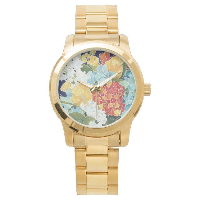 Mitternacht Florals II Armbanduhr (Vorderseite)