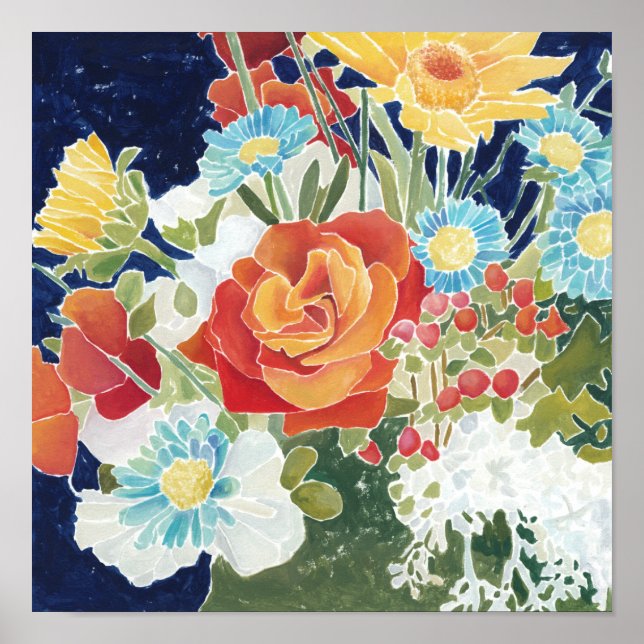 Mitternacht Florals IV Poster (Vorne)