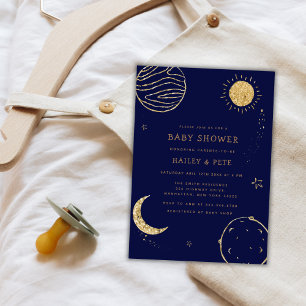 Mitternacht Galaxy Moon Star Babydusche Einladung