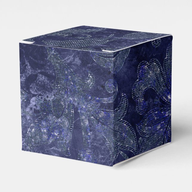 Mitternacht Glimmer Vintag Damask Geschenkschachtel (Vorderseite)