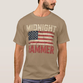 Mitternacht Hammer B-2 Stealth Jet Usa Flag T-Shirt