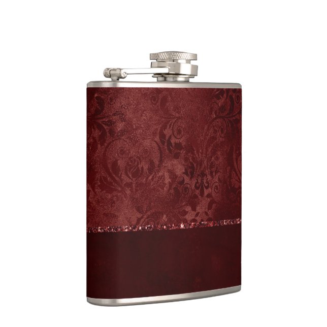 Mitternacht Henna Romance | Red Satiny Grunge Dama Flachmann (Rechts)