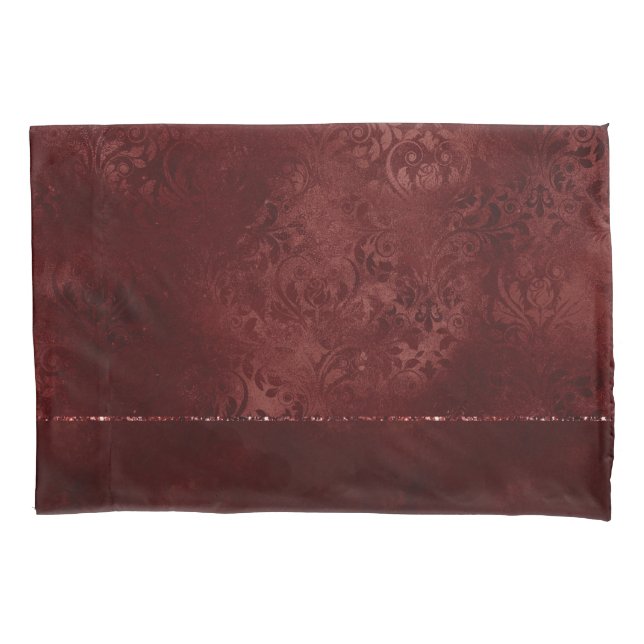 Mitternacht Henna Romance | Red Satiny Grunge Dama Kissenbezug (Vorderseite)
