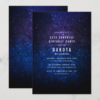 Mitternacht Himmel & Sterne Galaxy Überraschendes  Einladung