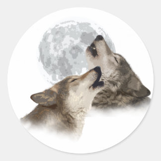 Mitternacht Howling Runder Aufkleber