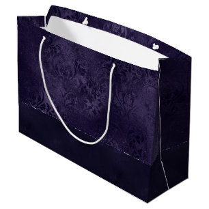 Mitternacht Indigo Romance Satiny Grunge Damask Große Geschenktüte