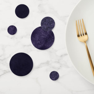 Mitternacht Indigo Romance   Satiny Grunge Damask Konfetti