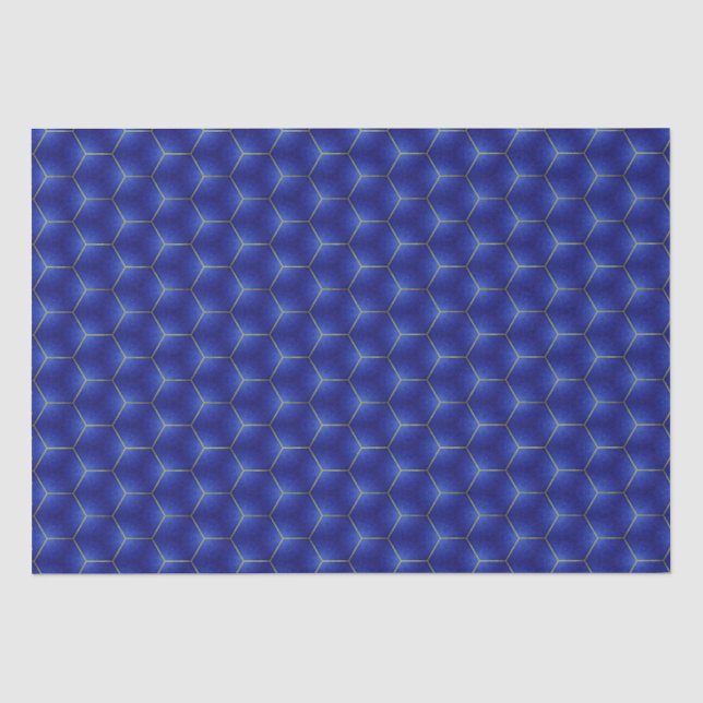 Mitternacht Indio und Gold Geometric Design Seidenpapier (Vorderseite)