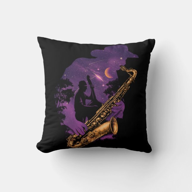 Mitternacht-Jazz-Wurfkissen Kissen (Vorderseite)