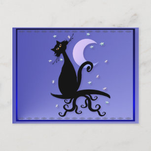 Mitternacht Kitty Postcard Postkarte