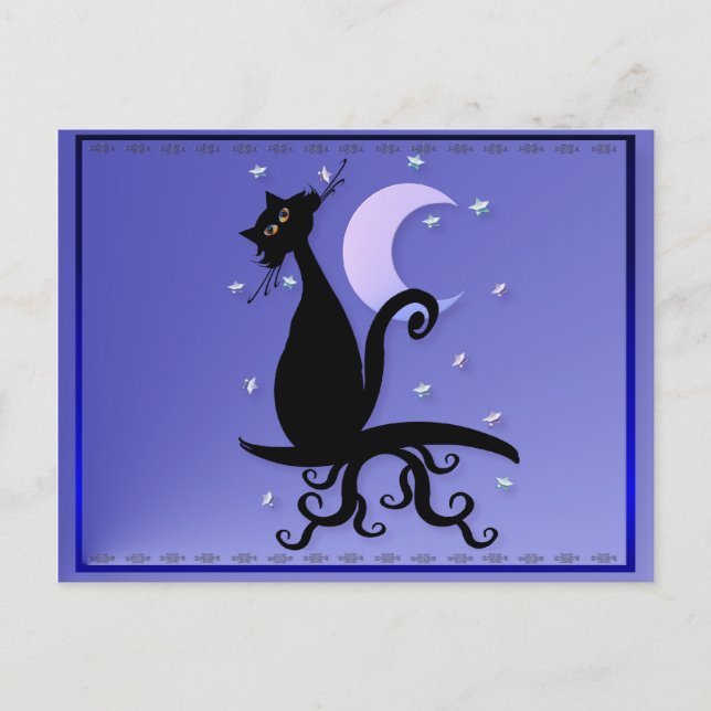 Mitternacht Kitty Postcard Postkarte (Vorderseite)