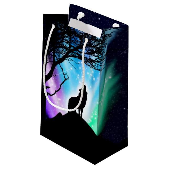 Mitternacht Kleine Geschenktüte (Rückseite Schrägansicht)