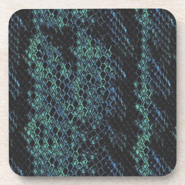 Mitternacht Kolored Snake Skin Getränkeuntersetzer (Vorderseite)