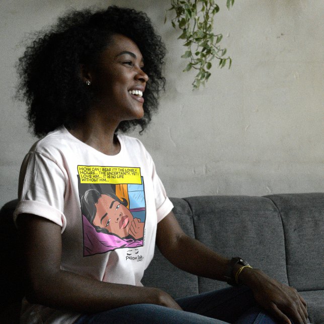 Mitternacht lang einsames Herz Retro Romance Comic Tri-Blend Shirt (Lonely Hours Pillow Talk)