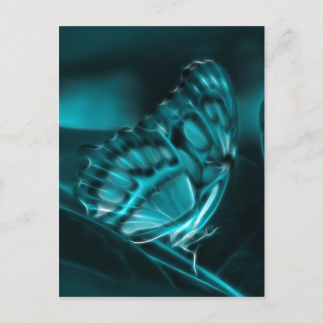 Mitternacht Leidenschaft, Blue Butterfly Kisses Postkarte (Vorderseite)