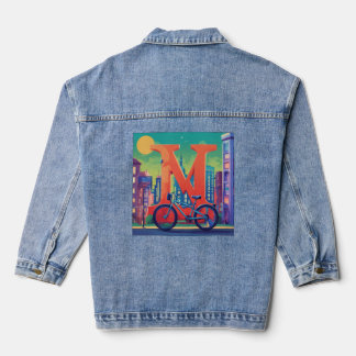 "Mitternacht Liebe Letter Women's Denim Jacket" Jeansjacke