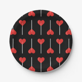 Mitternacht Liebe Suckers Red Pappteller