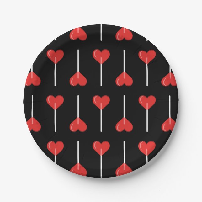 Mitternacht Liebe Suckers Red Pappteller (Vorderseite)