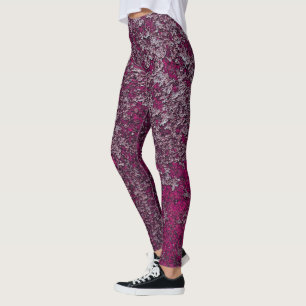 Mitternacht Magenta Rusted Metal Textur Abstrakt Leggings