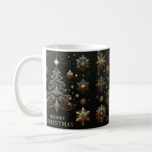 Mitternacht Majestät Black & Gold Weihnachtszeit T Kaffeetasse
