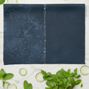 Mitternacht-Marine-Romance Blue Satiny Grunge Da Geschirrtuch