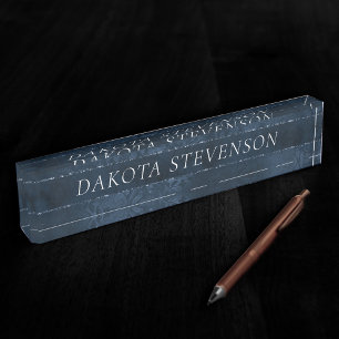 Mitternacht-Marine-Romance   Blue Satiny Grunge Da Namensplakette