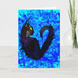 Mitternacht Mischief "Miaou" Blank Greeting Card Einladung