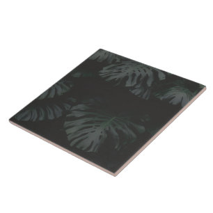 Mitternacht Monstera Schatten Dekoratives Keramikf Fliese