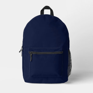 Mitternacht Navy Blue Solid Color Bedruckter Rucksack