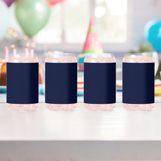 Mitternacht Navy Blue Solid Color Dosenglas (Insitu (Geburtstag))