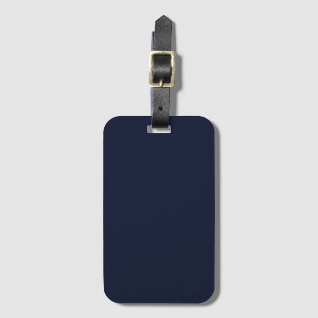 Mitternacht Navy Blue Solid Color Gepäckanhänger (Vorderseite Vertikal)