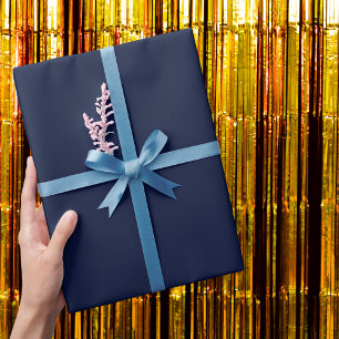 Mitternacht Navy Blue Solid Color Geschenkpapier