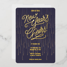 Mitternacht neue Jahre Cheers Foil Einladung