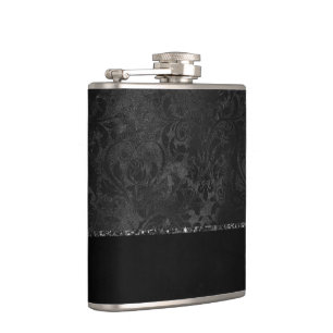 Mitternacht Onyx Romance   Black Satiny Grunge Dam Flachmann