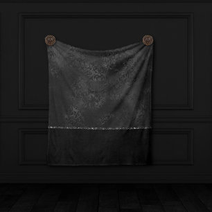 Mitternacht Onyx Romance   Black Satiny Grunge Dam Fleecedecke