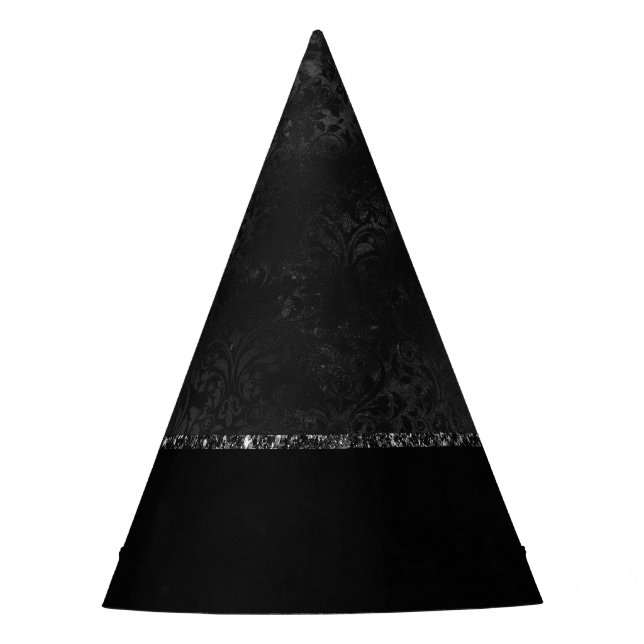 Mitternacht Onyx Romance | Black Satiny Grunge Dam Partyhütchen (Vorderseite)
