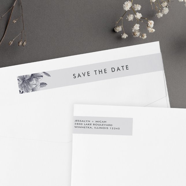 Mitternacht Orchid Save the Date Rücksendeadresse (Von Creator hochgeladen)