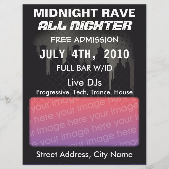 Mitternacht Rave Flyer (Vorne)