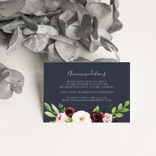 Mitternacht Romance Wedding Hotel Unterkunftskarte Begleitkarte