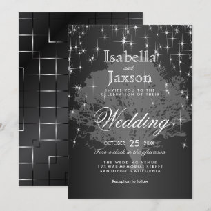 Mitternacht Schwarz unter den Sternen Einladung zu